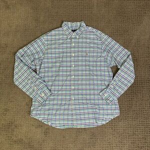 Men's Multicolor Plaid Shirt Button Down Long Sleeve
